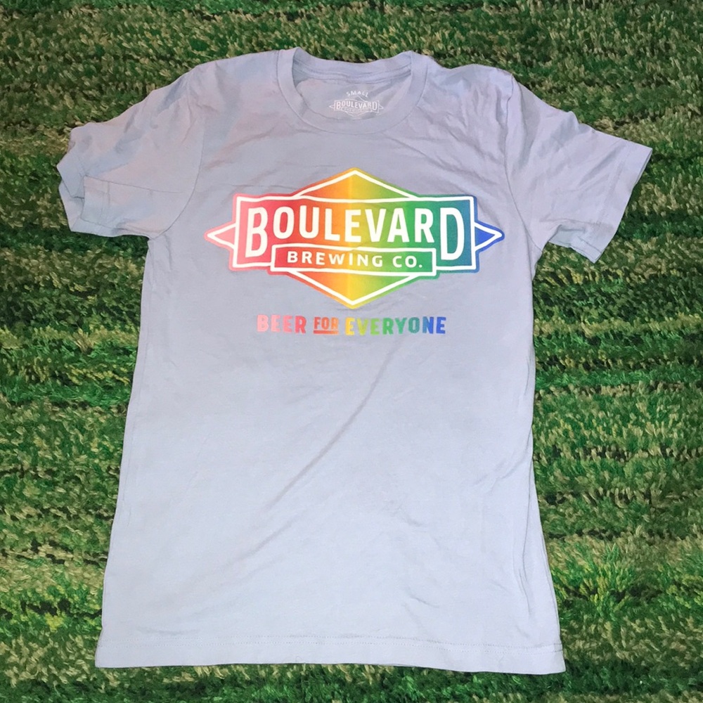 Men's Light Purple Rainbow Logo Tee
